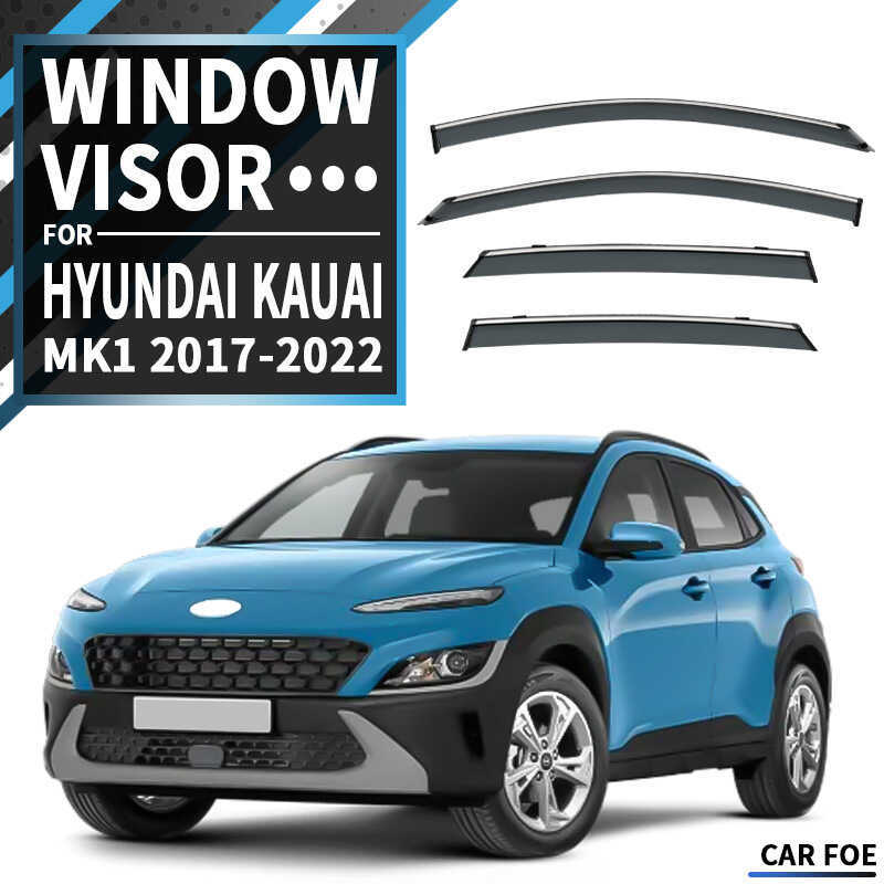 เหมาะสําหรับ Hyundai Hyundai Kauai Window Visor หน้าต่างกันฝนกันฝน Sun Visor Rain Eyebrow