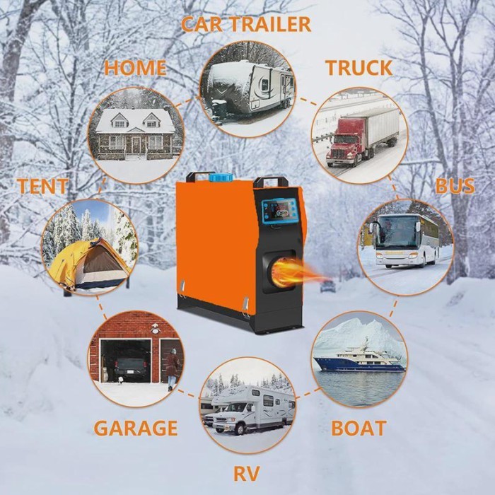 Car Heater 8KW 12V Portable Diesel Air Heater Parking Night Heater with LCD Monitor for Car Trailer