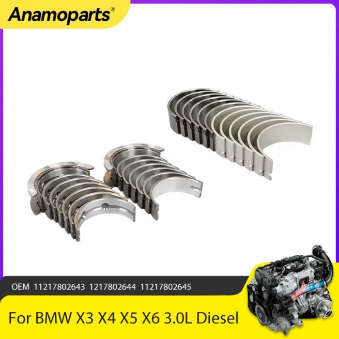 Engine Parts Main Crankshaft Connecting Rod Bearing Set Fit 3.0 L T Diesel N57D30 N57 For 09-19 BMW