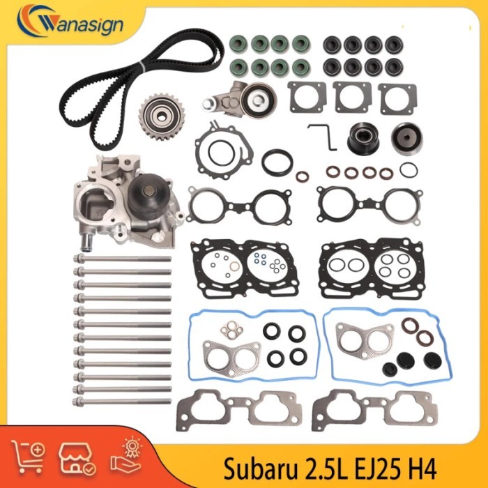 EJ25 EJ253 Engine Water Pump Timing Belt Kit Full Gasket Set Fit 2.5 L  For 06-12 Subaru Impreza Le