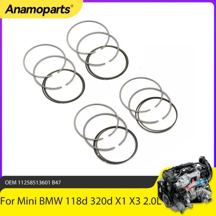 Engine Piston Rings Set Fit 2.0 L B47 For Mini Cooper BMW 120d 318d 420d 520d X1 X2 X3 F20 F25 F30