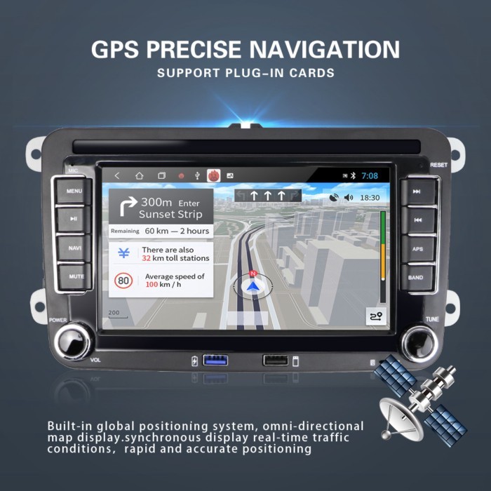 (EU Stock) Podofo Android Car Radio Video 7" Autoradio WIFI GPS USB For VW/Skoda/Seat/Octavia/Golf