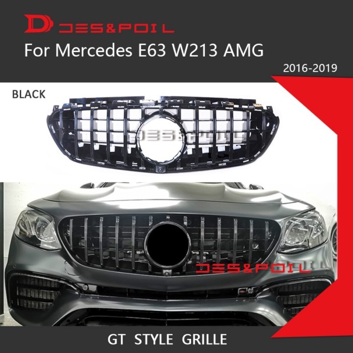 Real E63 AMG Grille Panamerica GT Grill For Mercedes Benz AMG E63 2016-2019 E63s Front Bumper Car S