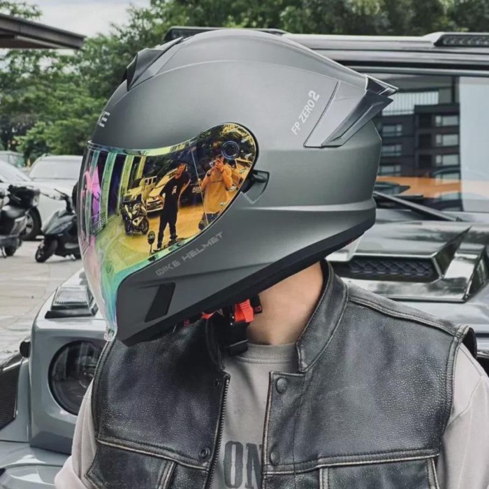 New QIKE Motorcycle Helmet Full Face Capacete Personalized Lens Sunscreen Racing Half Flip Up Casco