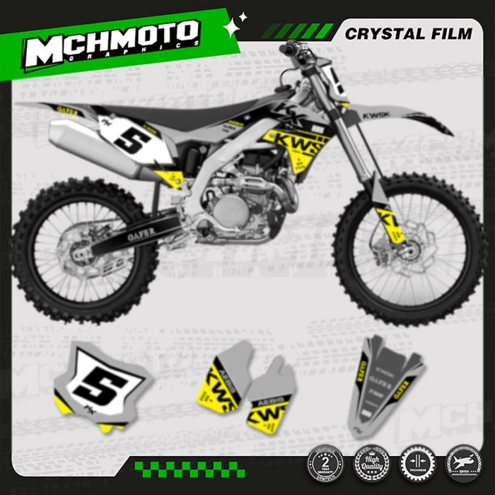 MCHMFG Motorcycle Graphics Decals Sticker Kit For KAWASAKI KXF250 KX250 2021 2022 2023 2024 KXF450