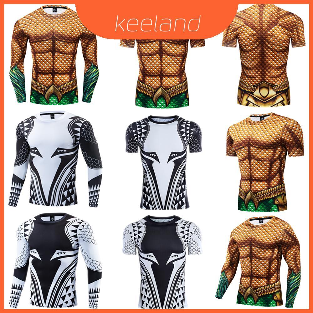 Aquaman 3d Sleeve Print Mens Tshirt With Flat Lock For Comfort Stitching