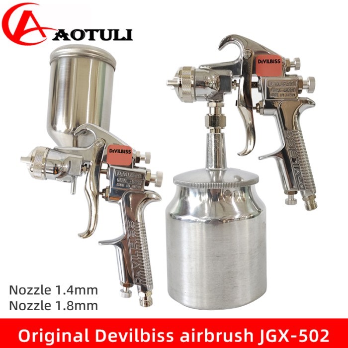 Original Devilbiss Spray Gun JGX-502 Car Spray Gun Nozzle 1.4 / 1.8mm Pneumatic Gravity Type / Up S
