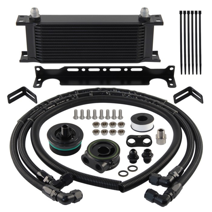 For Toyota 8AN 14 Rows Engine Oil Cooler Kit 1GR 2GR 3GR 5GR 8AR Reiz Crown FJ Oil Filter Sandwich