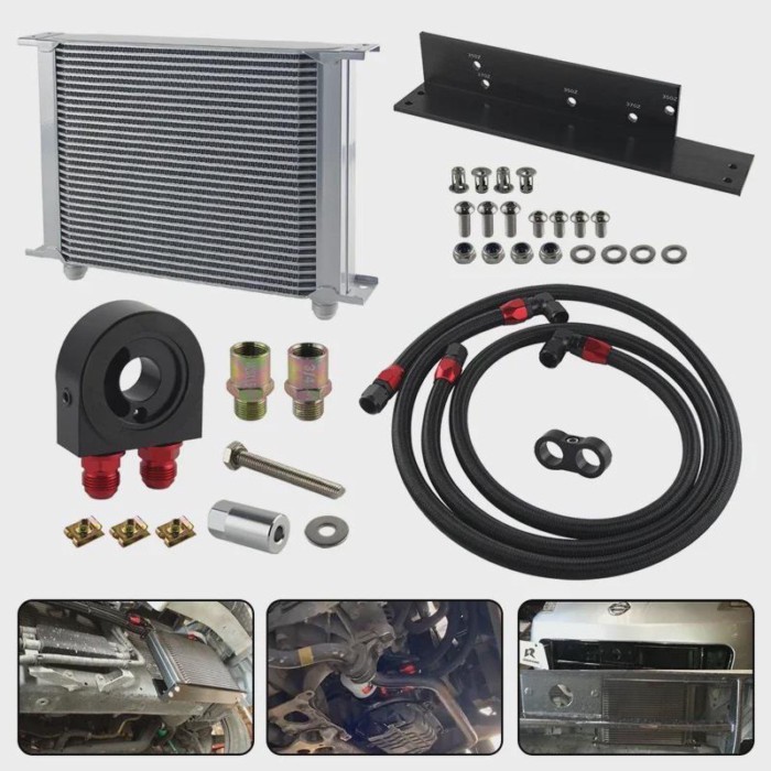 Bolt On Oil Cooler Kit 30 Row AN10 Fits for Nissan Fairlady 370Z Z34 09-17 3.7L / 350Z Z33 03-08 3.