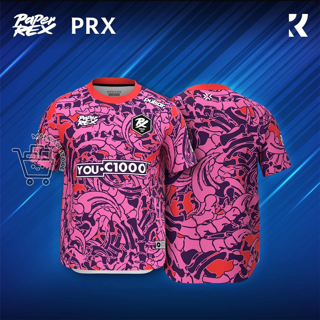 ใหม่กระดาษ Rex DinoGlitch Jersey 2026/27 Series ชุด VALORANT Esports Club PRX แฟชั่น Tees ชาย F0RSAK