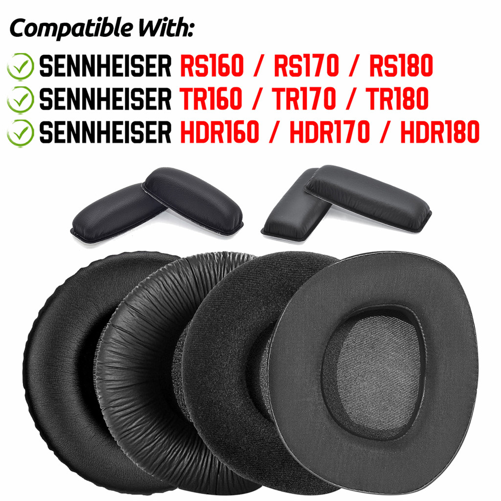 สําหรับ Sennheiser HDR RS160 RS170 RS180 RS/TR/HDR 160 170 180 หูฟัง Earpads แถบคาดศีรษะเบาะฟองน้ําชุดหูฟัง Earmuffs เปลี่ยนฝาครอบ