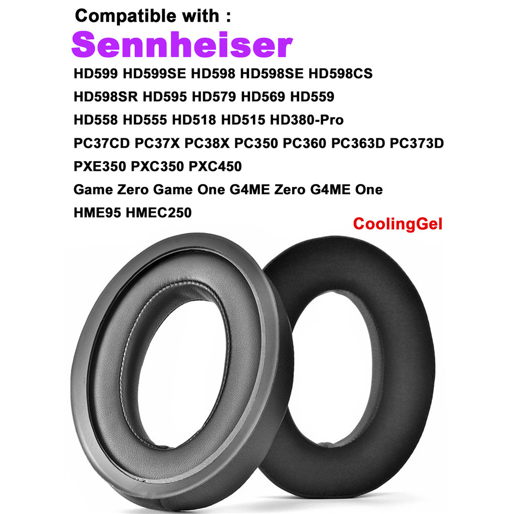 เจลทําความเย็นเปลี่ยนแผ่นรองหูฟังสําหรับ Sennheiser HD380-Pro HD599 HD598 HD558 HD555 HD518 HD515 PX