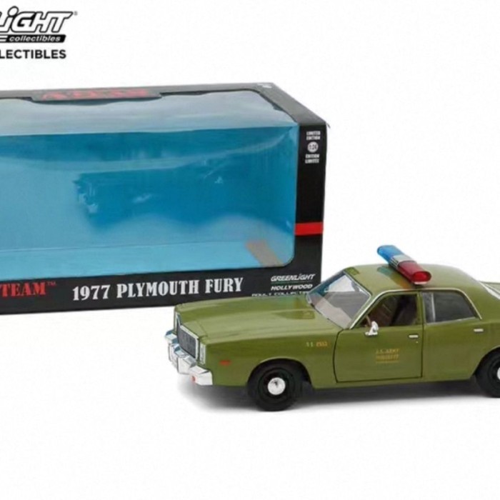 1/24 A-TEAM 1977 Plymouth Fury Plymouth Fury Plymouth รถตํารวจอเมริกันรุ่น Out of Print Car Model