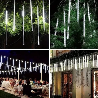 ไฟดาวตก LED ยอดนิยม ควบคุมรีโมท โซล่าเซลล์ กันน้ำ IP65 สำหรับแต่งต้นคริสต์มาสกลางแจ้ง