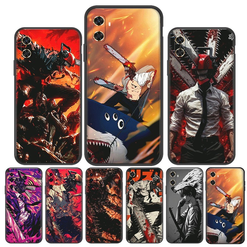 Huawei Y9A Y5 Y6s Y6 Pro Y7 Y9 Prime ความเข้ากันได้เคสโทรศัพท์ TPU ฝาครอบป้องกันแบบนุ่ม Chainsaw Man