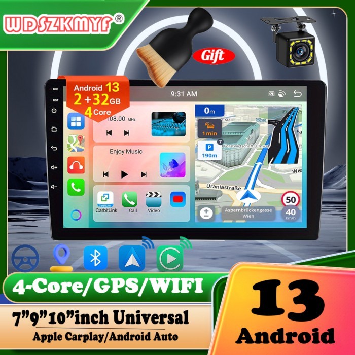 Universal Android 13 Car Radio 7"/9"/10" Autoradio 32G 2 Din WIFI GPS Car Audio Multimedia Player F