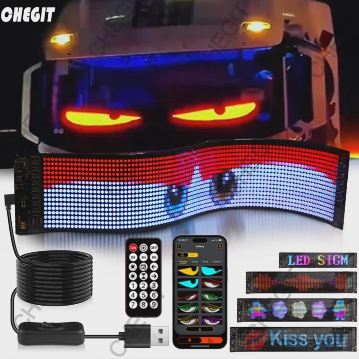 Eye LED Sign Truck Scrolling Advertising remote Control Light Custom Text Pattern Animation Program