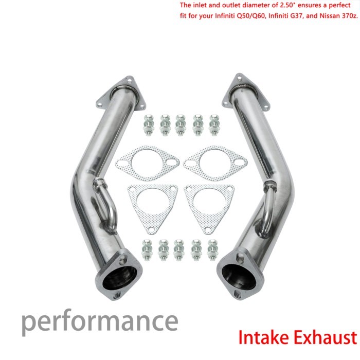high-performance racing Exhaust DownPipe for Infiniti Q50/Q60 Models 3.7L Engine 2.5"  Test Pipes