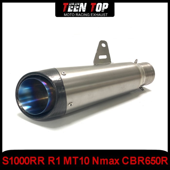 Titanium Alloy Motor Bike Escape Slip on Exhaust S1000RR R1 MT10 CBR650R Real Carbon Fiber Endcap 5