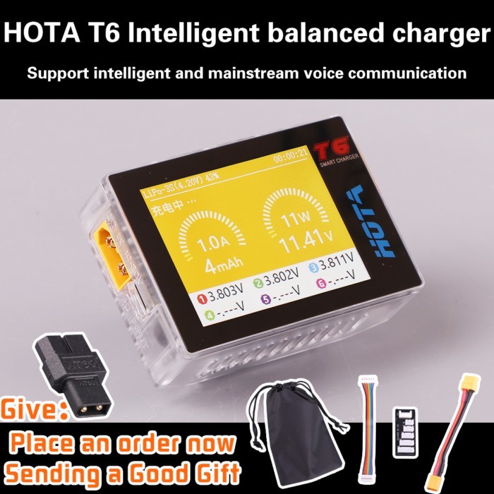 HOTA T6 300W 15A Battery Charger LiHv Lipo NiMh Li-ion Ni-Cd Digital RC Charger 1-6S Lipo Balance C