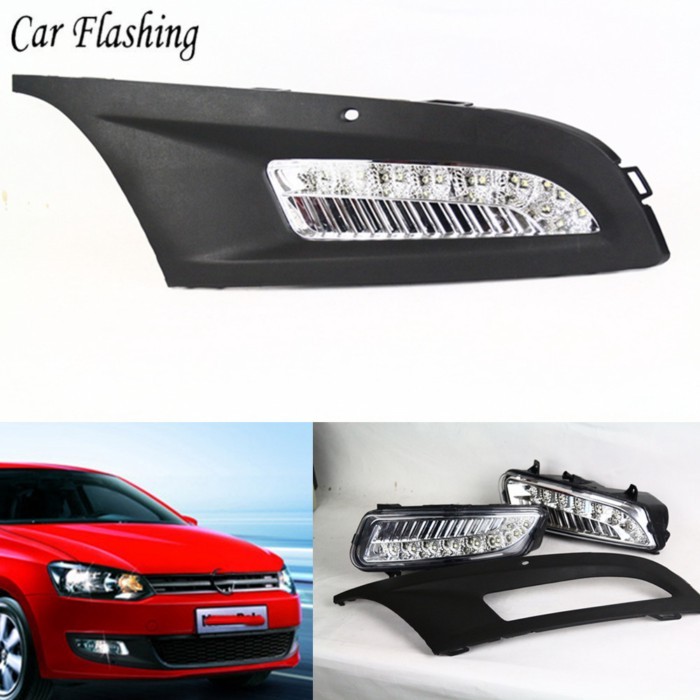 Car LED fog lamp DRL front bumper light and Wire frame 6RD 941 699 6RD 941 700 For VW Volkswagen Po