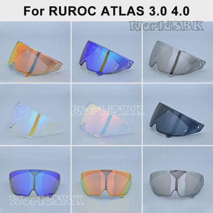 Atlas 4.0 Helmet Visor for RUROC ATLAS 3.0 4.0 Motorcycle Helmet Visor Goggles Plating Silver Red R