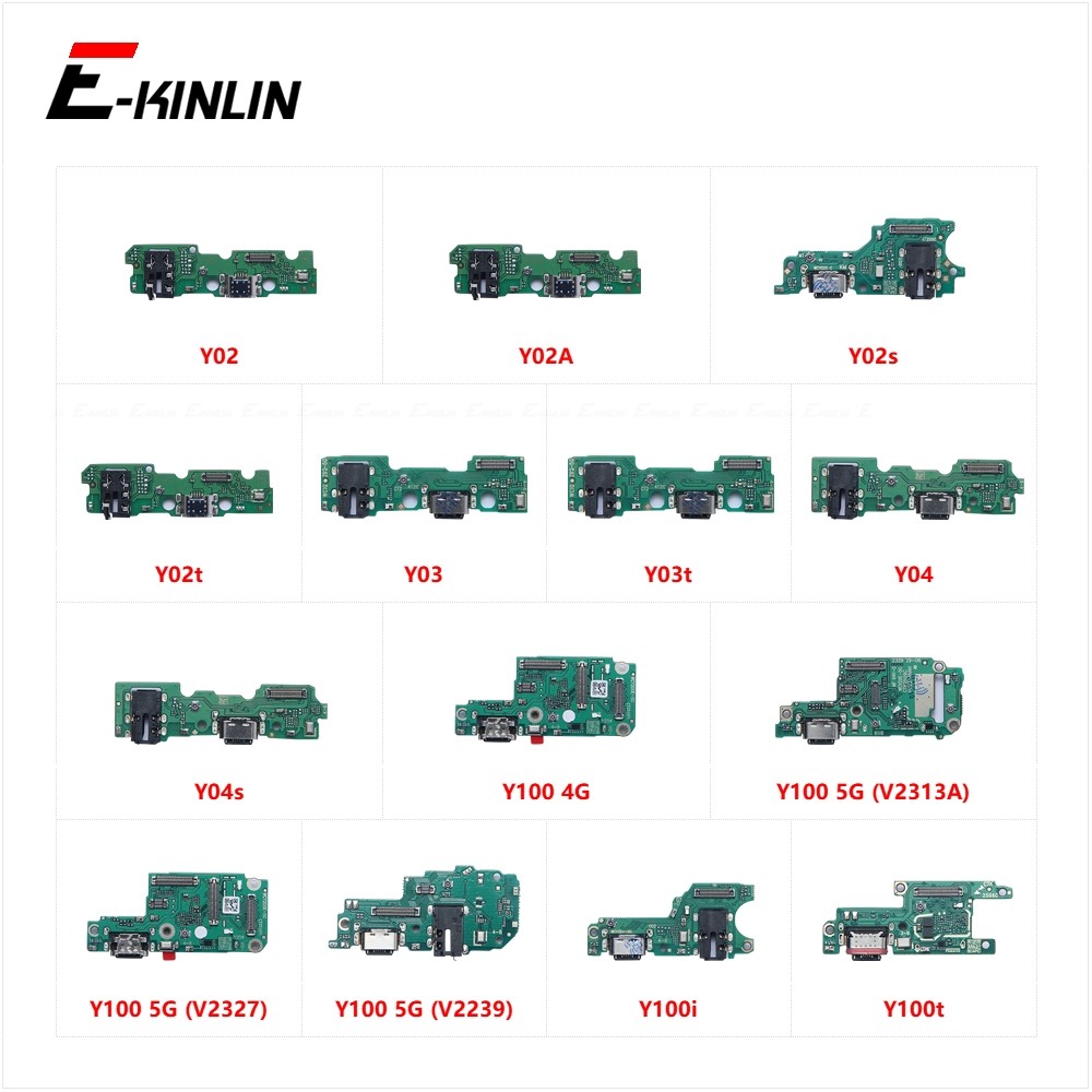 Charger Board Flex สําหรับ Vivo Y02 Y02A Y02s Y02t Y03 Y03t Y04 Y04s Y100 Y100i Y100t USB ชาร์จ Dock พอร์ตอะไหล่ซ่อม