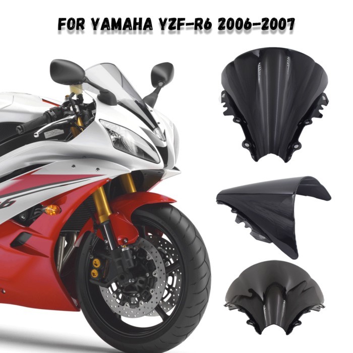 For YAMAHA YZF-R6  2006 2007 Front Wind Shield Deflectors ABS Windshield Windscreen R6 YZF-R6S 2006