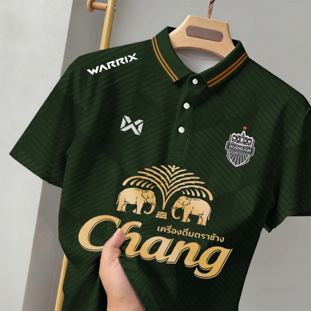 เสื้อโปโลแขนสั้นวอริกซ์ ลายไทยดั้งเดิม สำหรับผู้ชาย ระบายอากาศดี เหมาะสำหรับใส่เล่นกีฬากลางแจ้ง