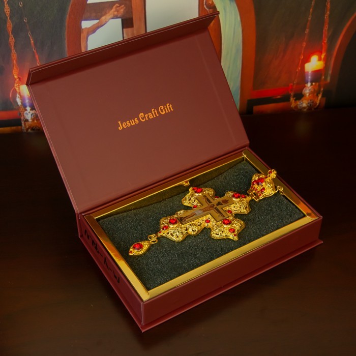 Religious Greek Orthodox Church Hollowing Process Bishop's Pectoral Cross Necklace for Ordination o