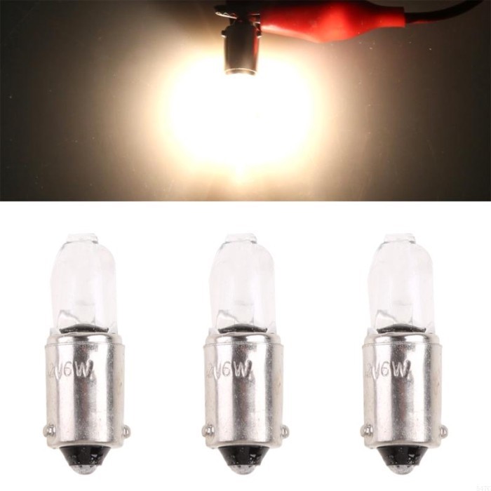 547C 10Pcs H6W 434 BAX9S 12V 6W Clear Glass Miniature Lamp C2R Car Front Headlights
