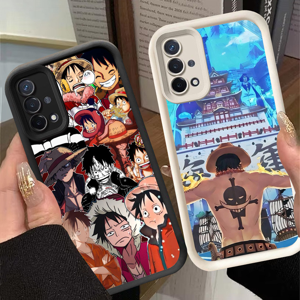 G-61 One Piece Ace Casing สําหรับ OPPO A16K F17 A93 A16E Pro Reno 4F 4 Lite สีดําและสีขาว