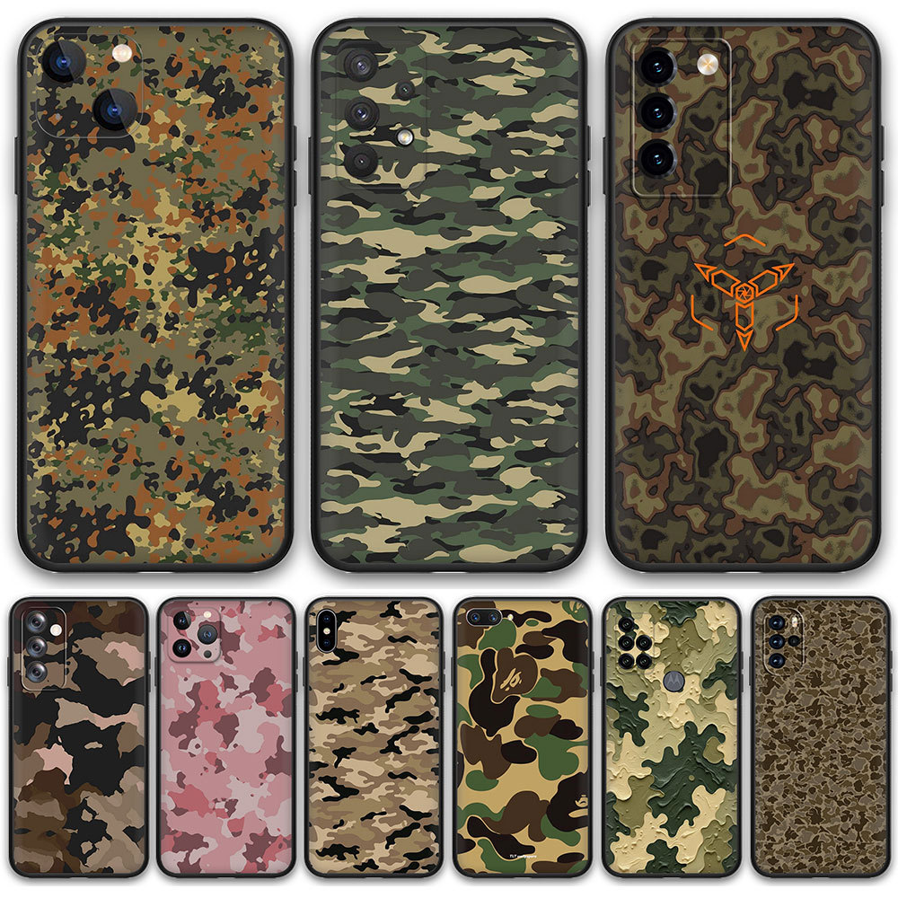OPPO A15 A15S A16 A16S A16K A16E A12 A12S A5 A9 A8 A31 A11 50TR Camouflage TPU ซิลิคอนฝาครอบโทรศัพท์