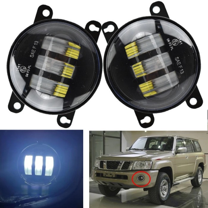Super bright LED Fog Lights for Nissan Leaf Safari Patrol Y61 Facelift 2005-2010 LED Angel Eye Dayt