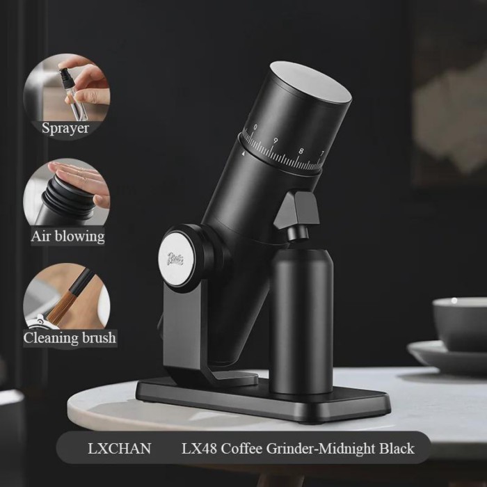 LX48 electric coffee grinder 48mm CNC 420 stainless steel pour over espresso coffee grinder steples