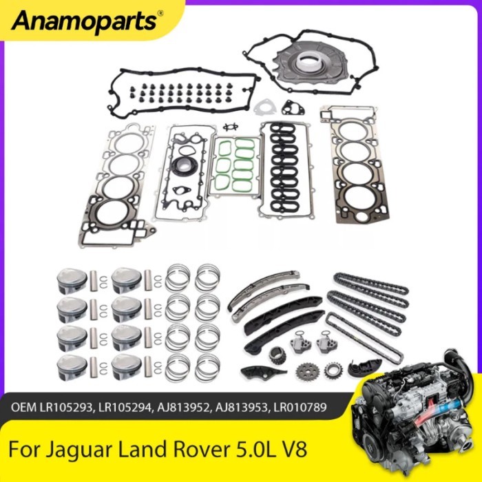 Engine Parts Overhaul Rebuild Kit Timing Chain Piston Fit 5.0 L V8 Gas 508PS For Jaguar XF XJ Land