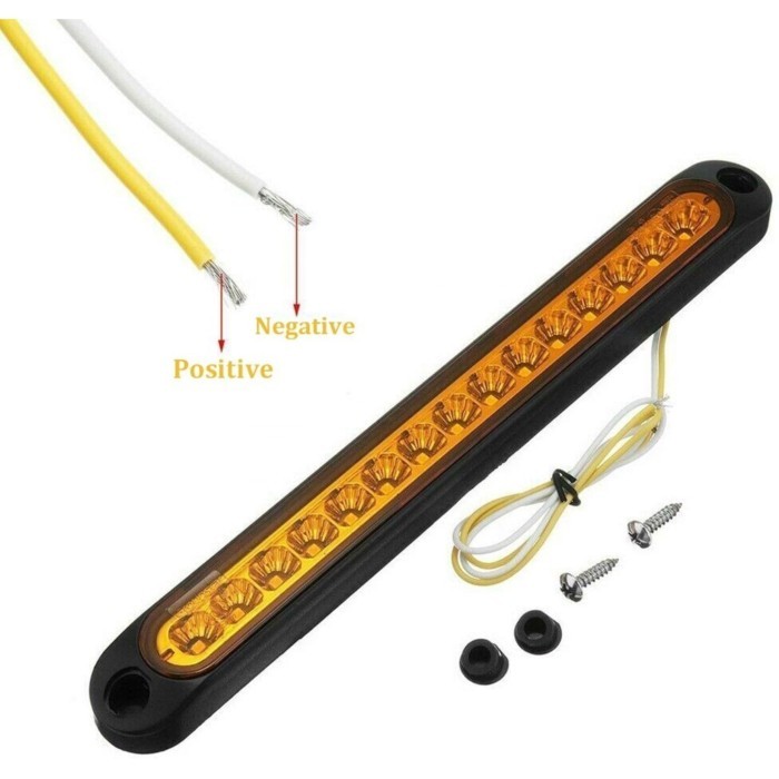 OVOVS Other Car Light Accessories 10" 15 LED Third Trailer Identification Lamp Led Tail Light Strip