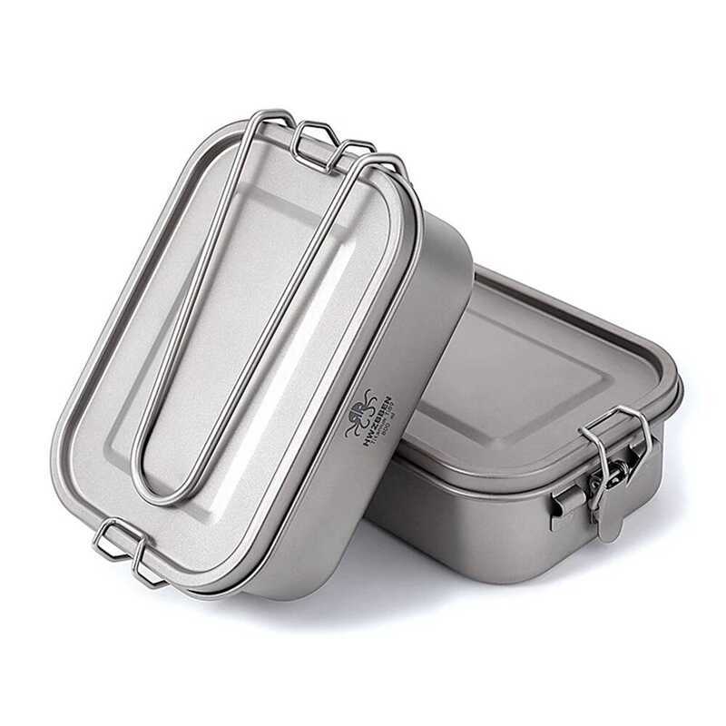 C Camping Bento Box Titanium Bento Box Outdoor 800Ml Lunch Box Rectangle Food Storage Container