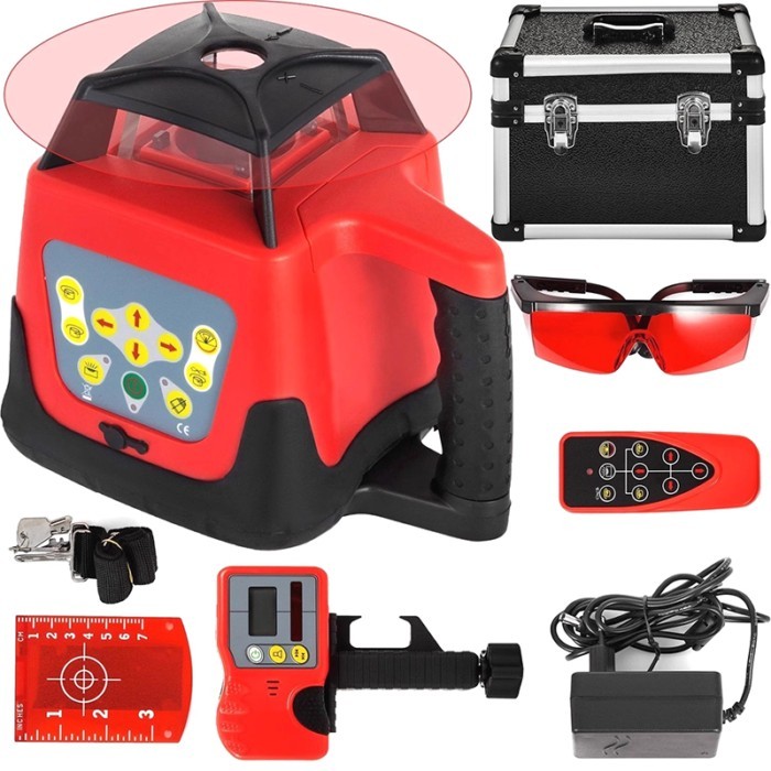 360 Red Laser Level Machine Rotary Laser Level Self-Leveling 500m Scanning Measurement Tools Horizo