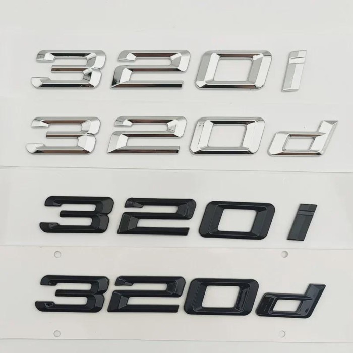 Black 3D Chrome Car Letters Rear Trunk Emblem Badge Logo Stickers For BMW 320i 320d E46 E90 E91 E92