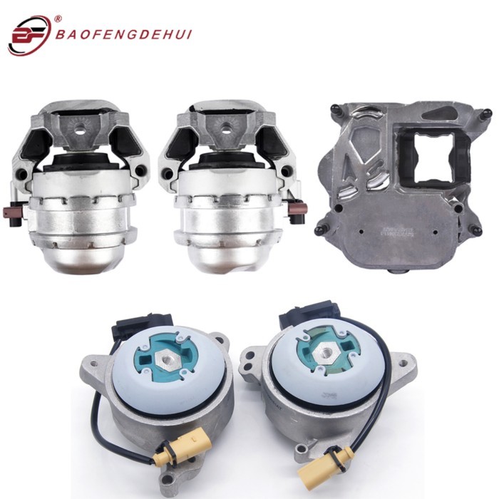 5PCS 4H0199255T 4H0199256T 4H0399151AT Electronically Transmission Engine Mount Kit For Audi A6 S6