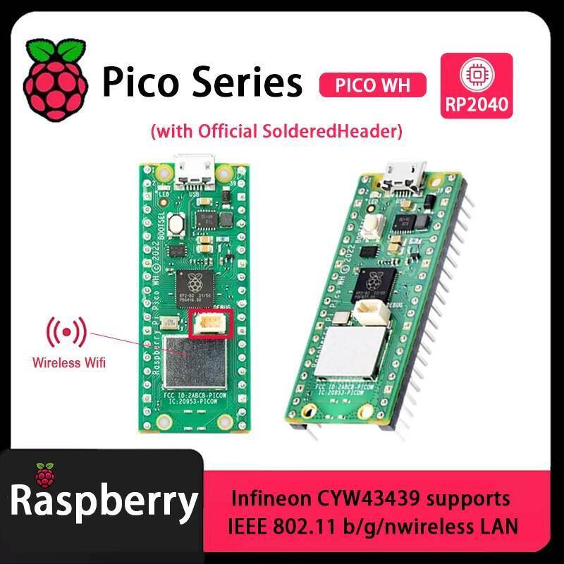 Raspberry Pi Pico 2 Pico W Pico WH Pico H Pico 2 W RP2040 RP2350 ชิปพร้อมบอร์ดพัฒนา WiFi ไร้สาย,Mcir