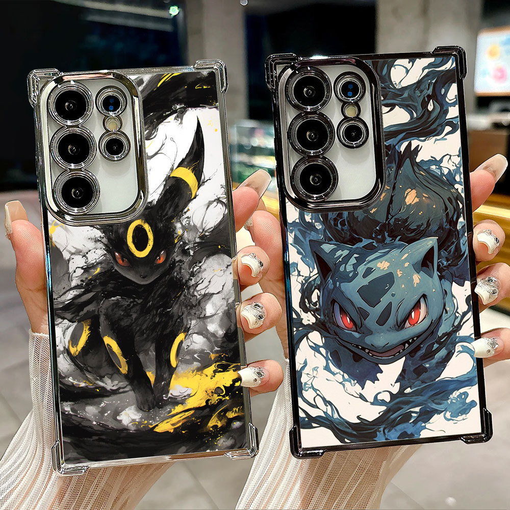 Pokemon Umbreon Bulbasaur Gengar Draw Clear Case สําหรับ Samsung S26 S25 S24 S23 S22 S21 Ultra S25FE
