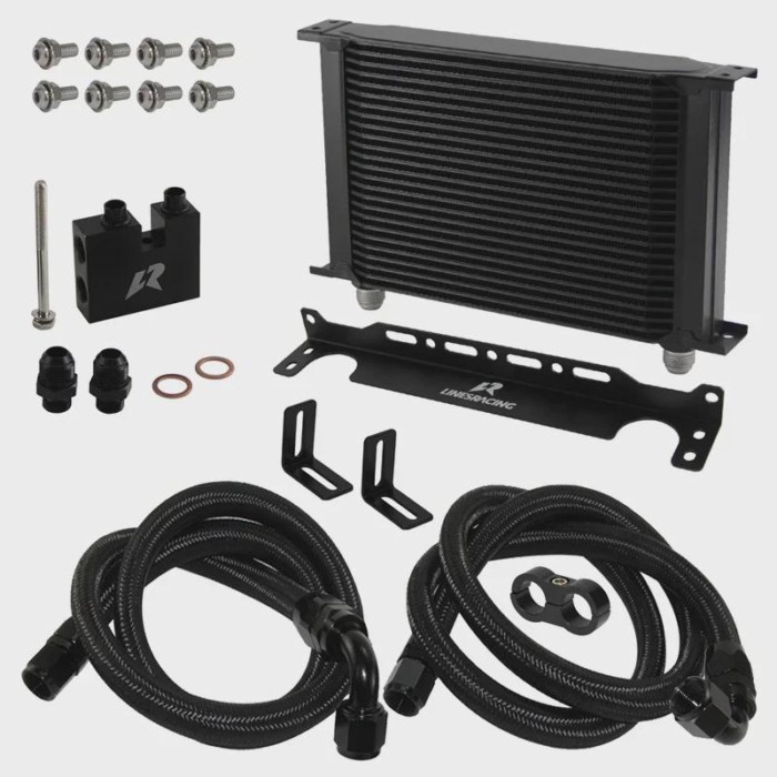 For BMW 3 Series N54 Engine Oil Cooler AN10 22-30 Row w/Bracket Hose Kit 135i E82 335i E90 E92 E93