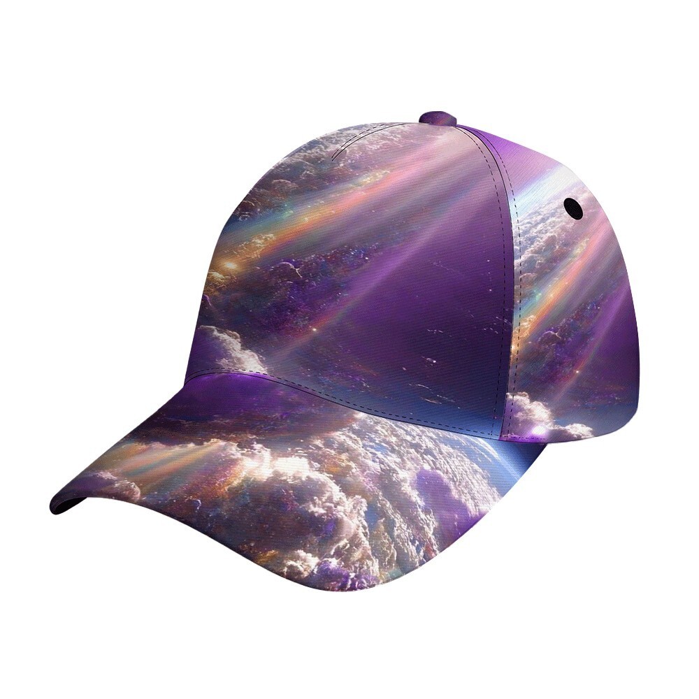 หมวกธีมกีฬา สีสันสวยงามพร้อมสโลแกน "Dreamy Sea of Clouds Sunrise"