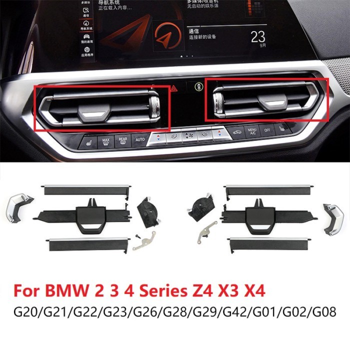 Car Front Central Air Vent Grille Outlet Slide Clip Repair Kit Left&Right For BMW 2 3 4 Z4 X3 X4 F4