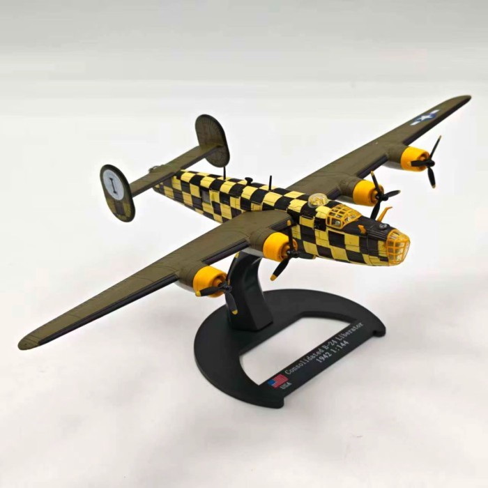 R RV-รุ่น 1: 144 World War II US Army B-24D Liberator Heavy Bomber โลหะผสมจําลองเครื่องบินรุ่นรถจําล