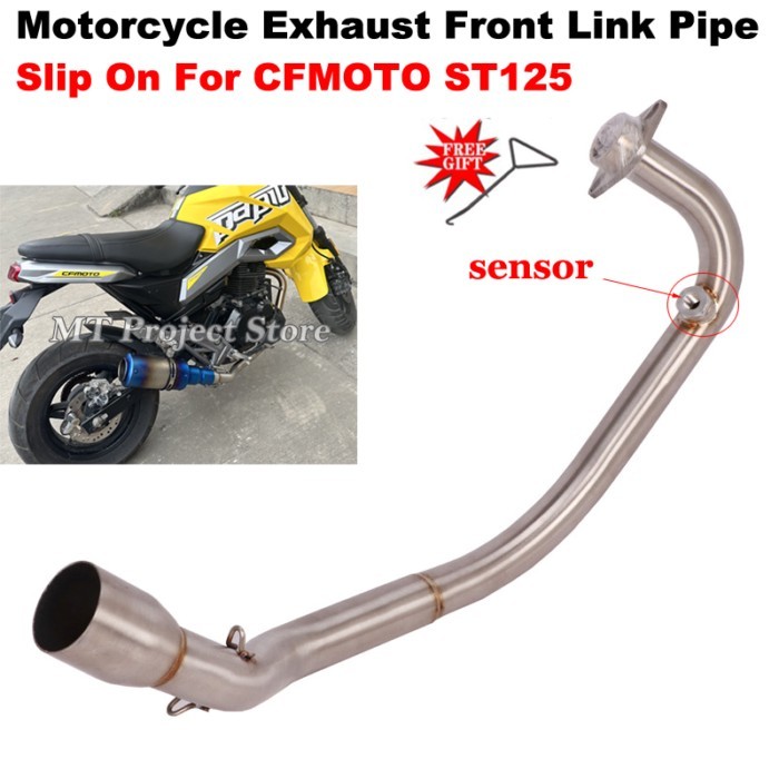 Slip On For CFMOTO ST125 ST 125 St125 Motorcycle Exhaust System Escape Front Middle Link Pipe Conne