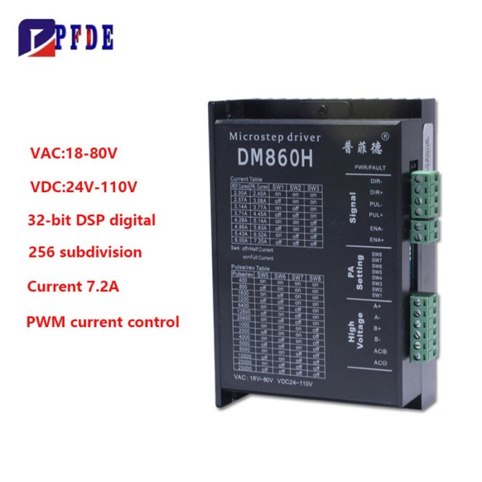 DM860H Stepper Motor Driver Controller Module 7.2A 24-110VDC/ 18-80VAC for Nema23 Nema34 32bit DSP