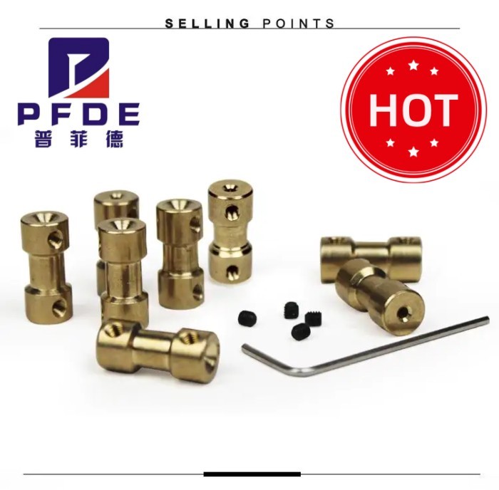 D9*L20 Miniature Brass Rigid Coupling For Transmission Component Aircraft Car Model Accessory CNC S